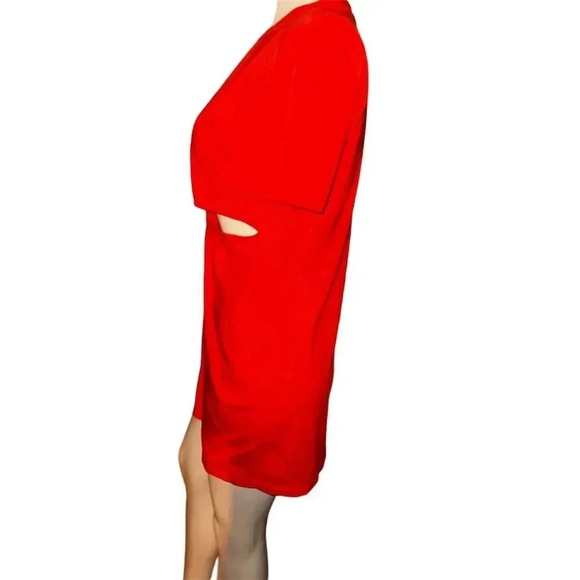 FUTURE
COLLECTIVE  Orange Knotted Cut-Out T-Shirt Dress Size M Short Sleeve - Picture 9 of 13